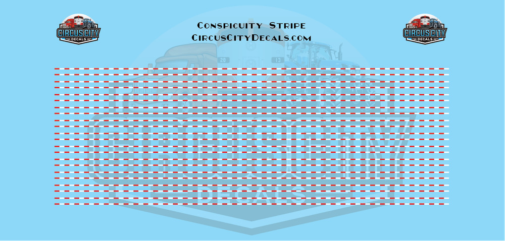 Conspicuity Stripe for HO Scale Vehicles Red/White