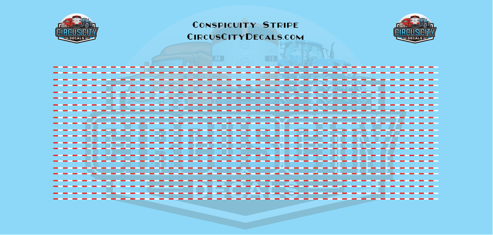 Conspicuity Stripe for HO Scale Vehicles Red/White