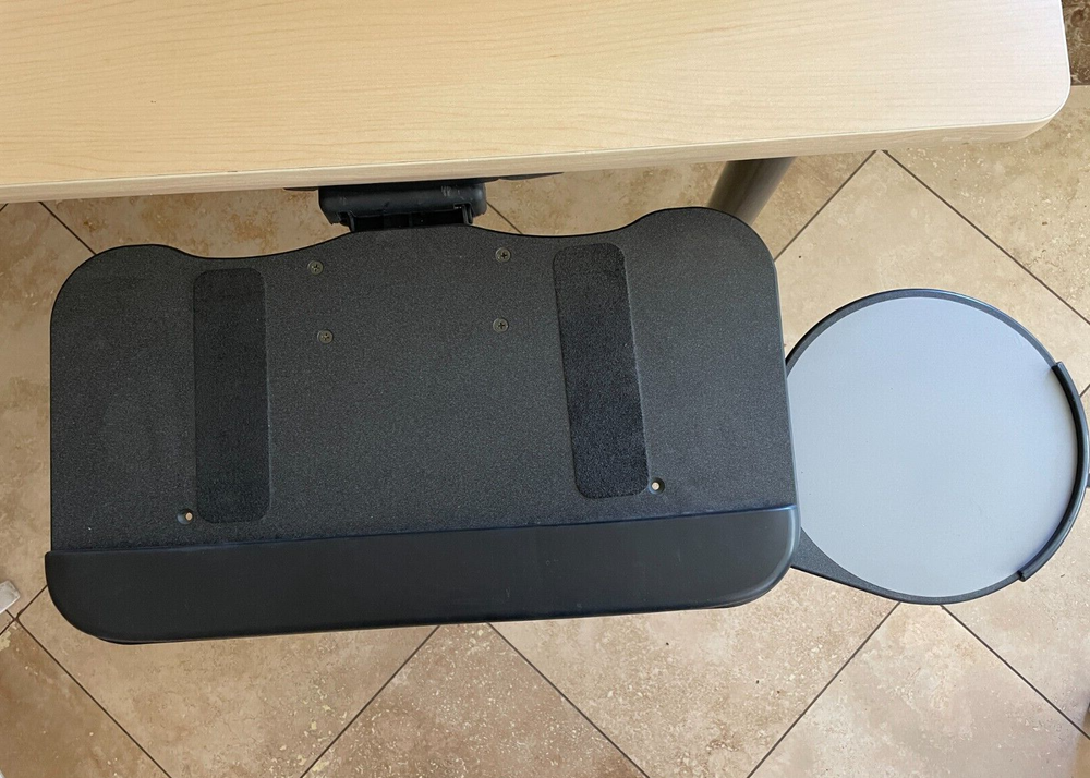 Under desk keyboard tray with mouse pad tray, extra sturdy