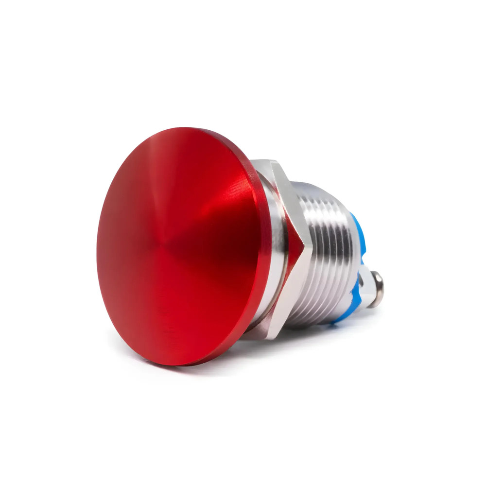Nitrous Outlet Momentary Mushroom Cap Push-Button - 23mm Red Cap / Screw termin