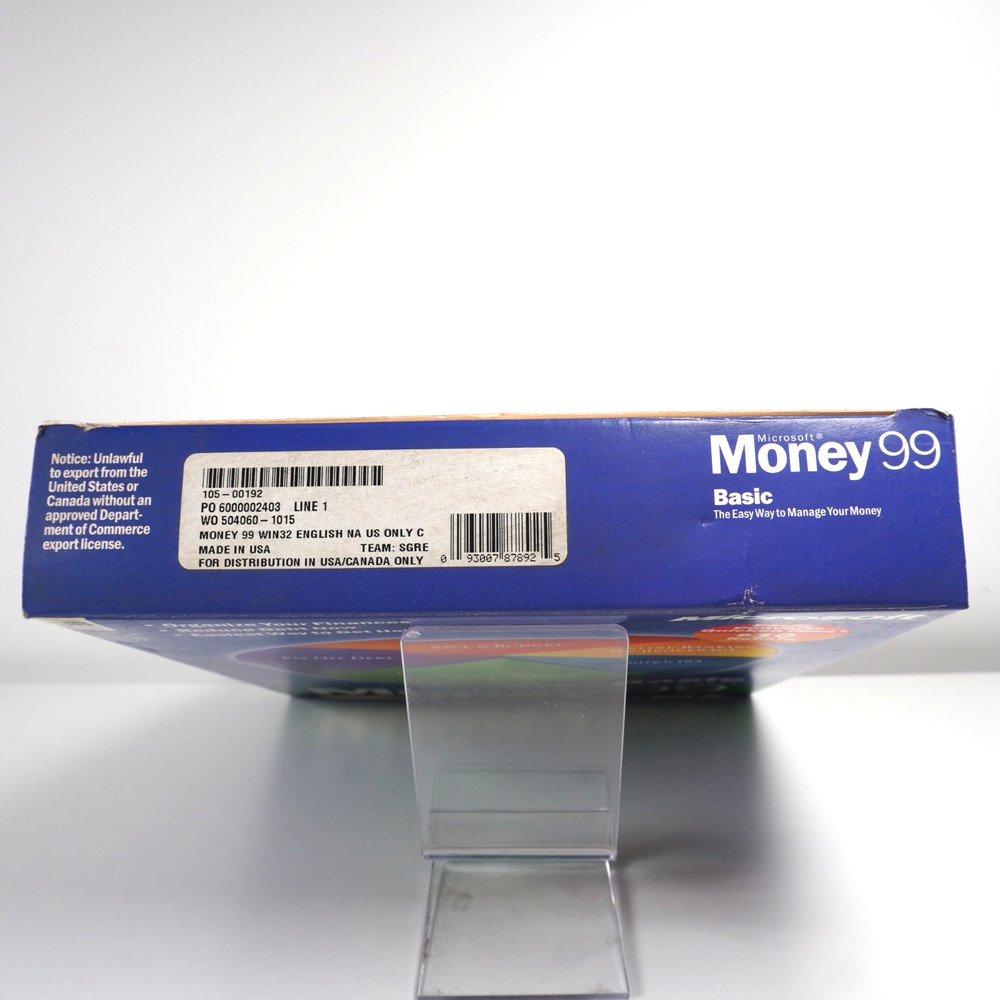 Microsoft Money 99 Basic English CD-ROM - For Windows 95 / NT - Complete Box