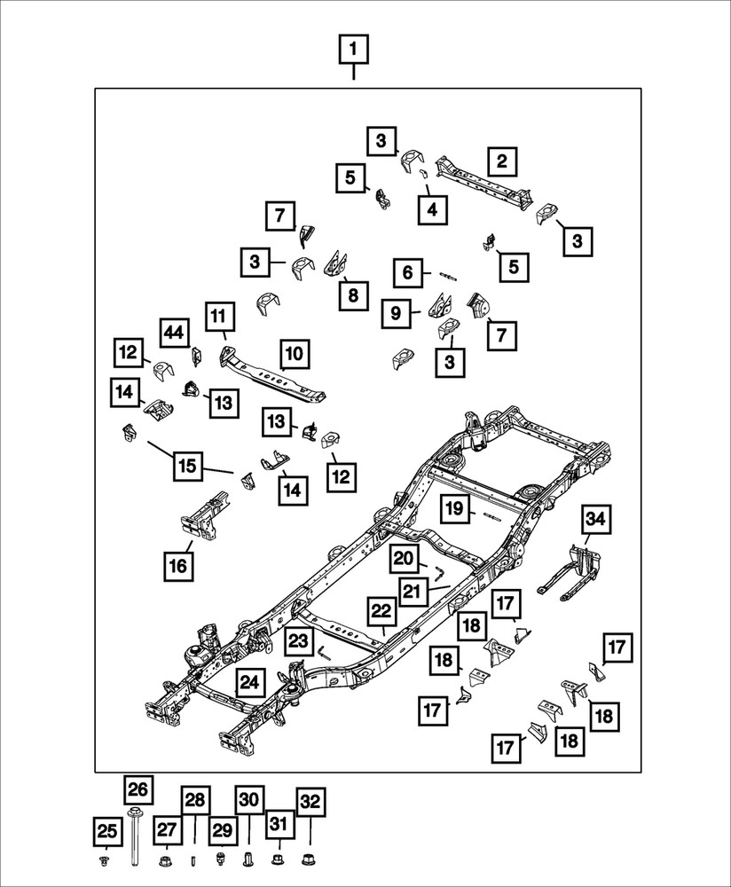 Genuine Mopar Front Rail Extension Left 68638761AB