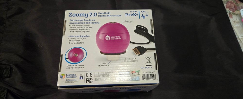 Learning Resources Zoomy 2.0 Handheld Digital Microscope STEM 54X Magnification
