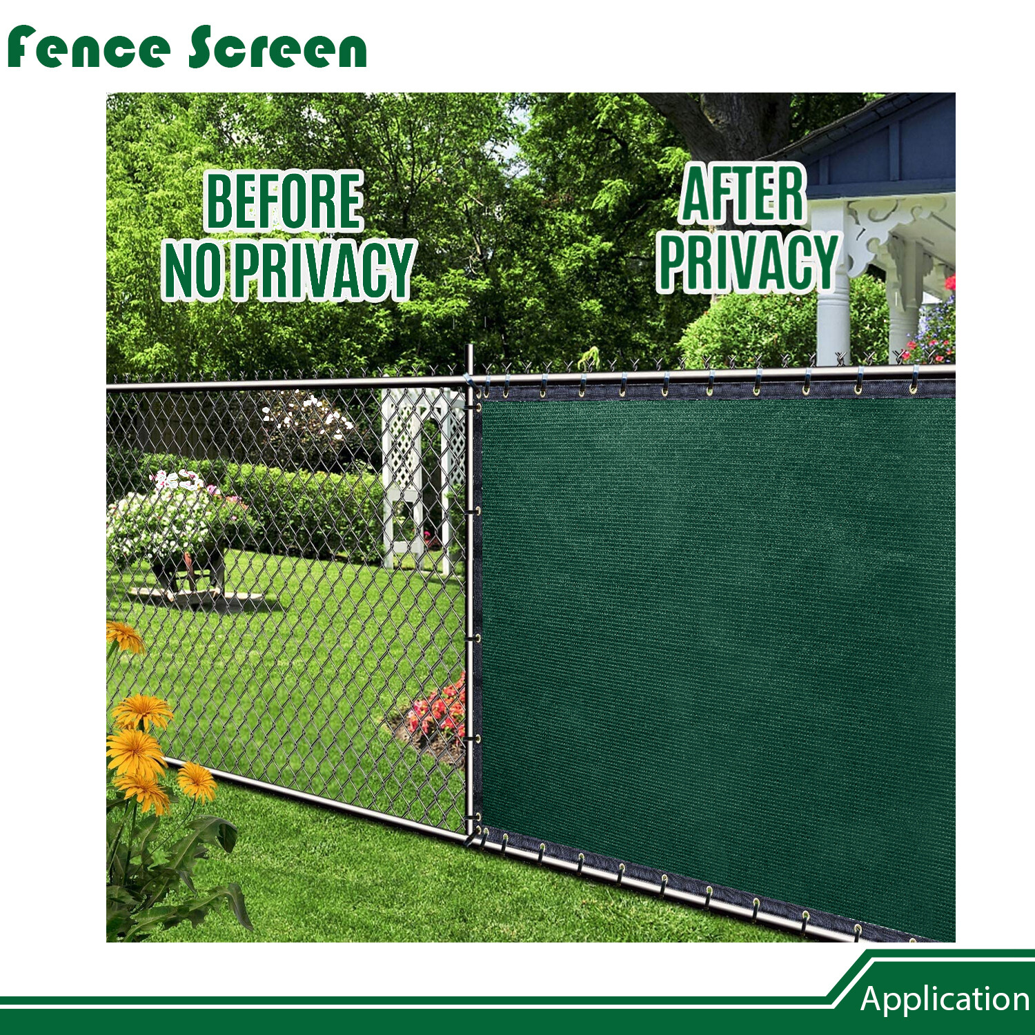 4' 5' 6' 8' Privacy Fence Screen Garden Yard Windscreen Mesh Shade Cover Green
