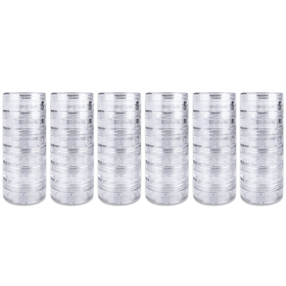36 Pieces 10G/10ML Acrylic Stackable Clear Round Container Jar with Screw Cap