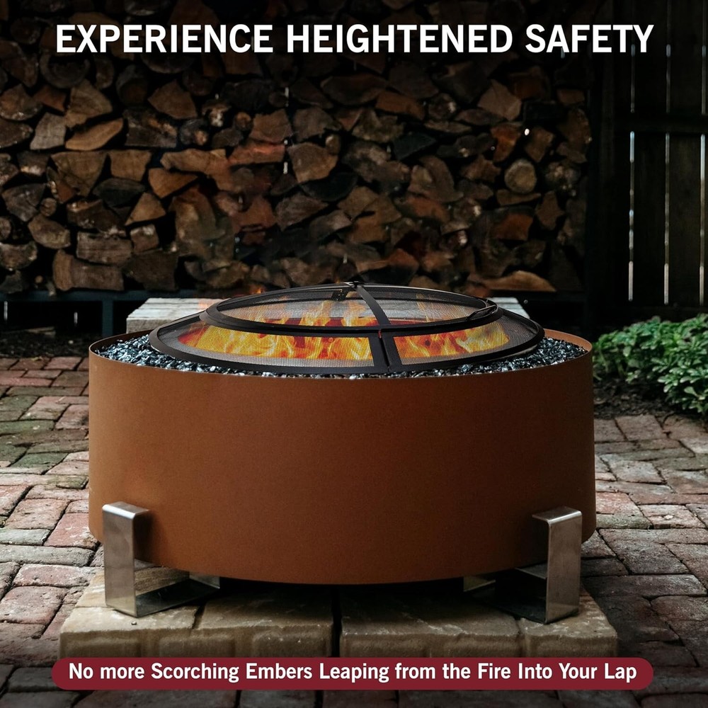 40" Spark Screen For Fire Pit - Fire Pit Screen Cover , Round Fire Pit Insert