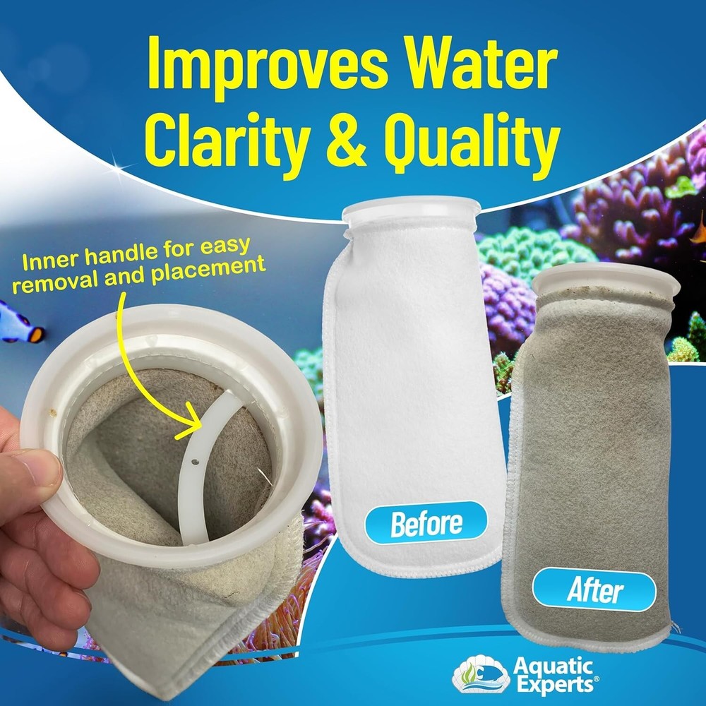 Efficient Debris-Trapping Filter Socks - Enhance Aquarium Water Quality, 2 Pack