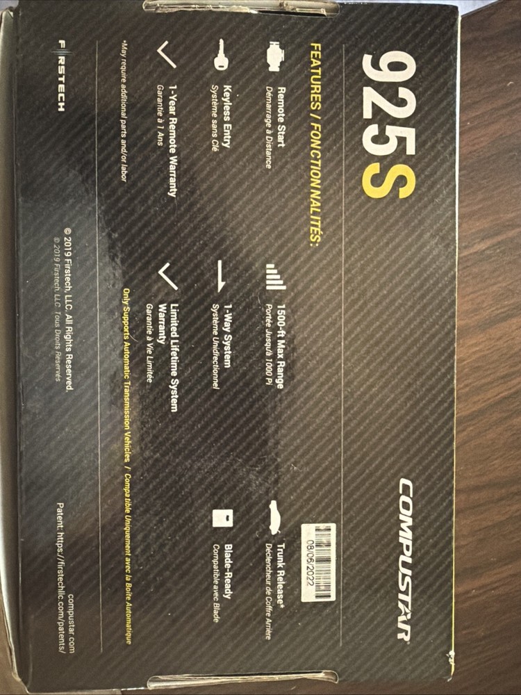 NEW Compustar CS925-S 1-Way Remote Start System (2) 4-Button Remotes 1500' Range