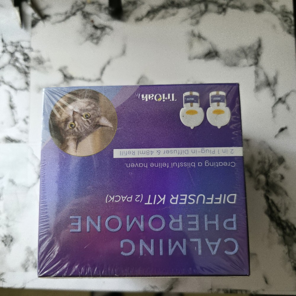 TriOak Cat Calming Pheromone Diffuser Kit For Cats 2 Pk- 2 Diffusers & 2 Refills
