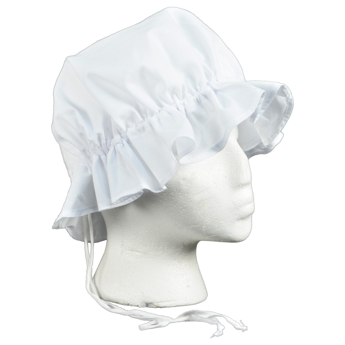 Colonial Amish Mob Cotton Hat Womens White Bonnet Poor Girl/Maid/Pilgrim Costume