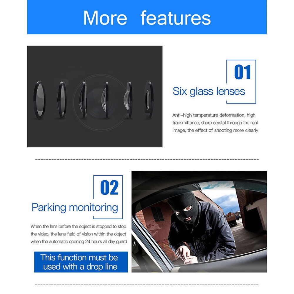 Car Multifunctional Dash Cam DVR with Full Frequency Radar Detector 2.0" Display