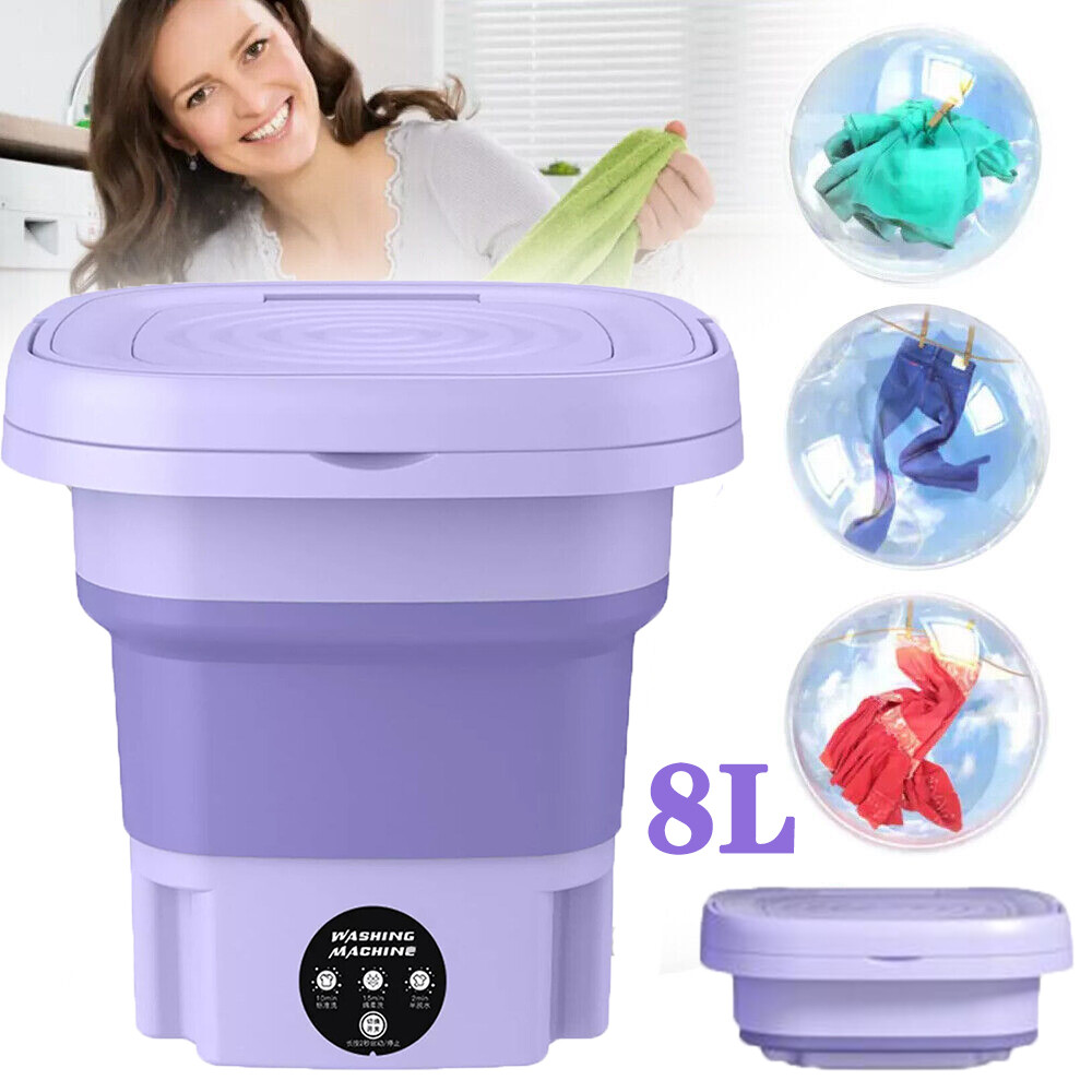 Mini Washing Machine 8L Folding Portable Sterilization Drying Laundry Machines