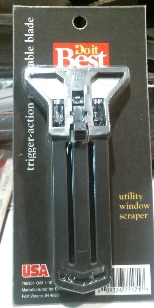 Do It Best 77171 Trigger Action Retractable Blade Utility Window Scraper FS
