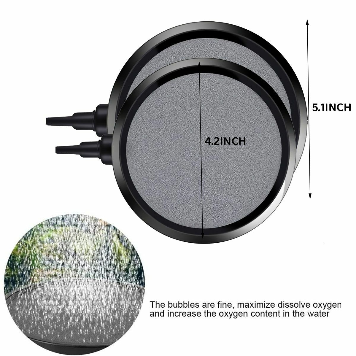 Bubble Air Disk Stone Hydroponics Oxygen Aerator Aquarium Fish Tank Pond Pump