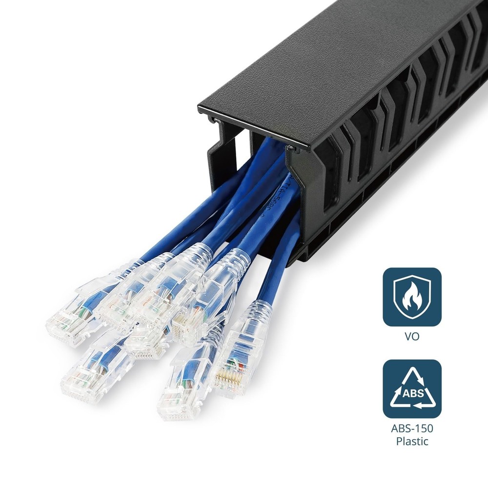 Tecmojo 2 Pack 1U Server Rack Horizontal Cable Management with Cover,2.6“