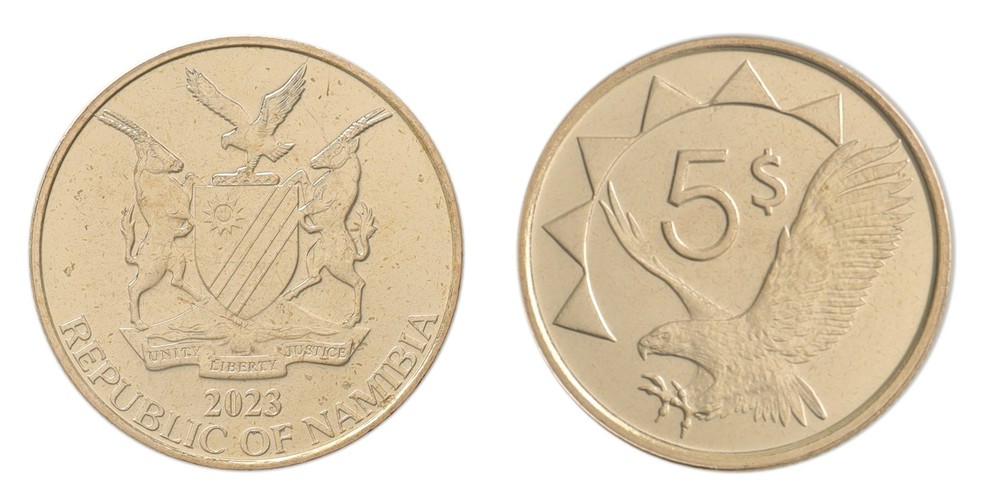 Namibia 5 Dollars, 1993-2023, KM #5, Mint