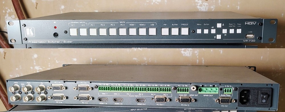 VP-730 KRAMER 9−Input ProScale Presentation Scaler/Switcher with Speaker Outputs