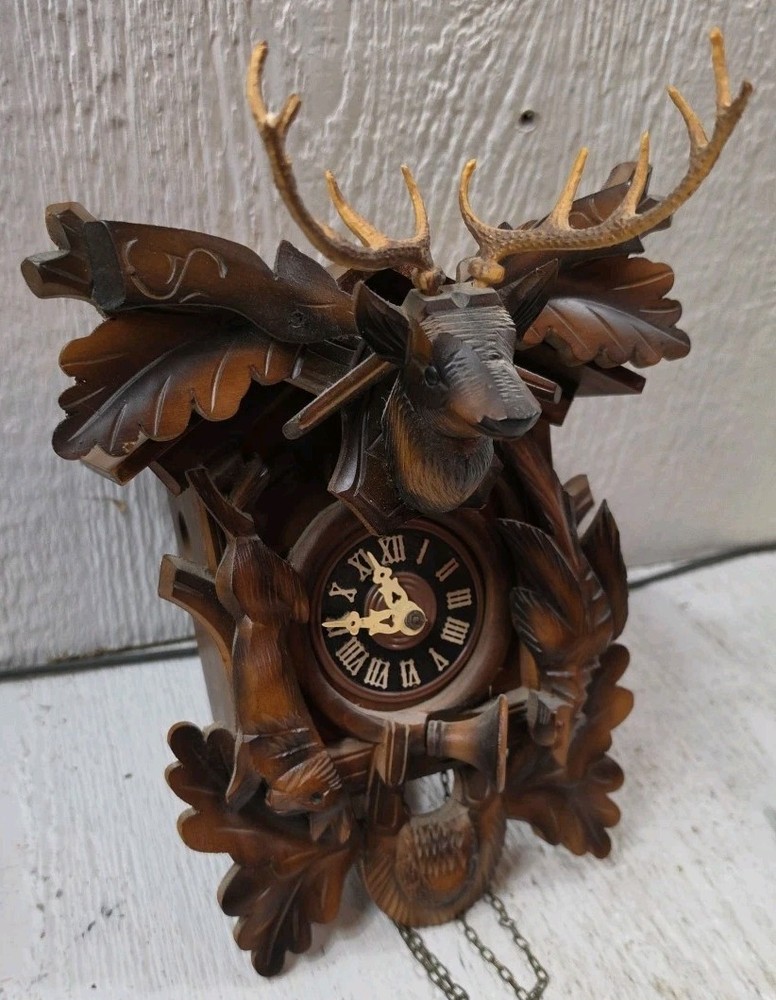 Authentic German Black Forest "Hunter" (Jagdstück) cuckoo clock