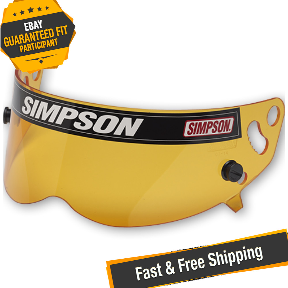 Simpson 89403A Amber Racing Helmet Replacement Shields