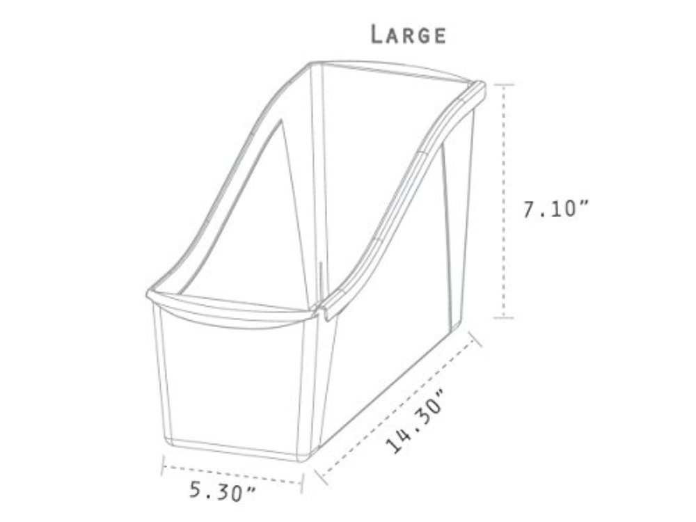 Large Book Bin, Interlocking Plastic Organizer for Home, Office and Classroom...