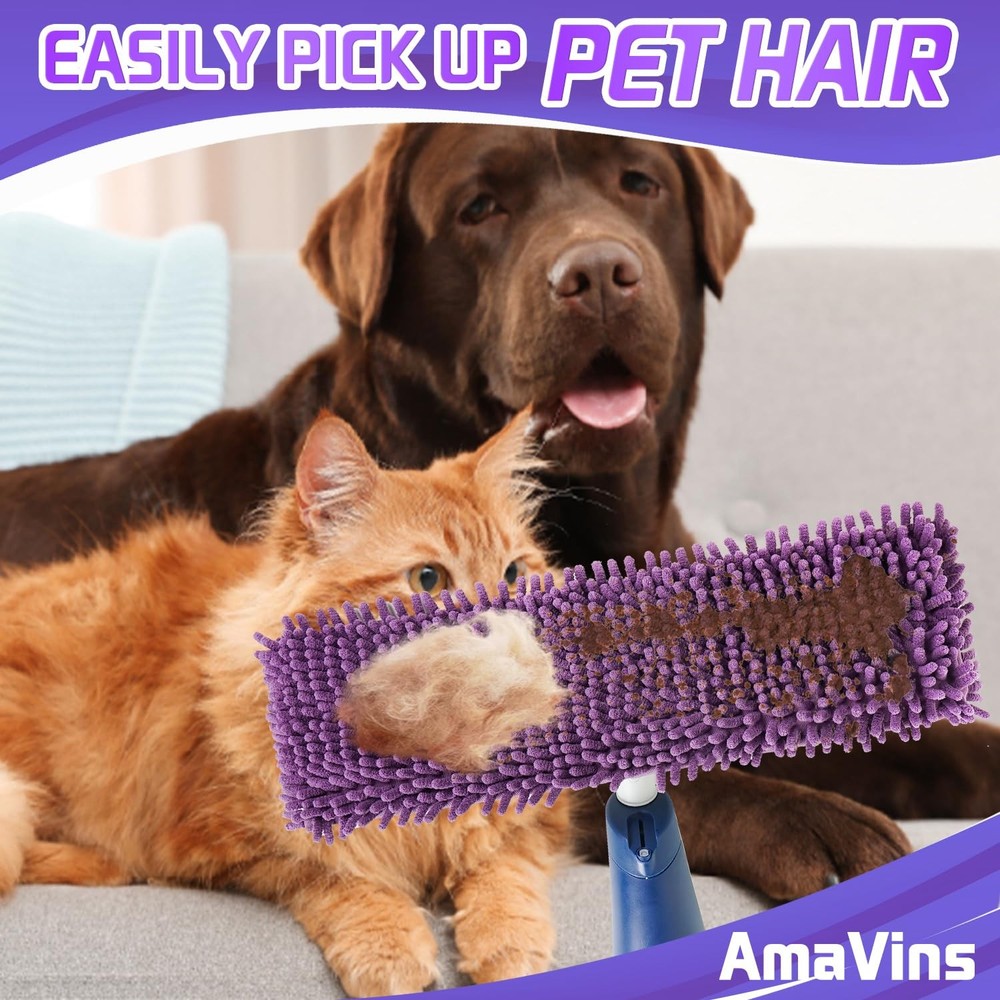 2 Pack Pet System Microfiber Sweeping Pad for Bona Mops, Reusable Pet Mop Pad...