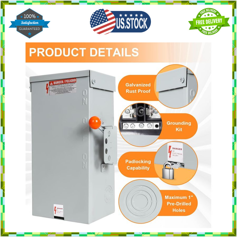 100A Generator Transfer Switch 24000W General-Duty Double-Throw Safety Stability