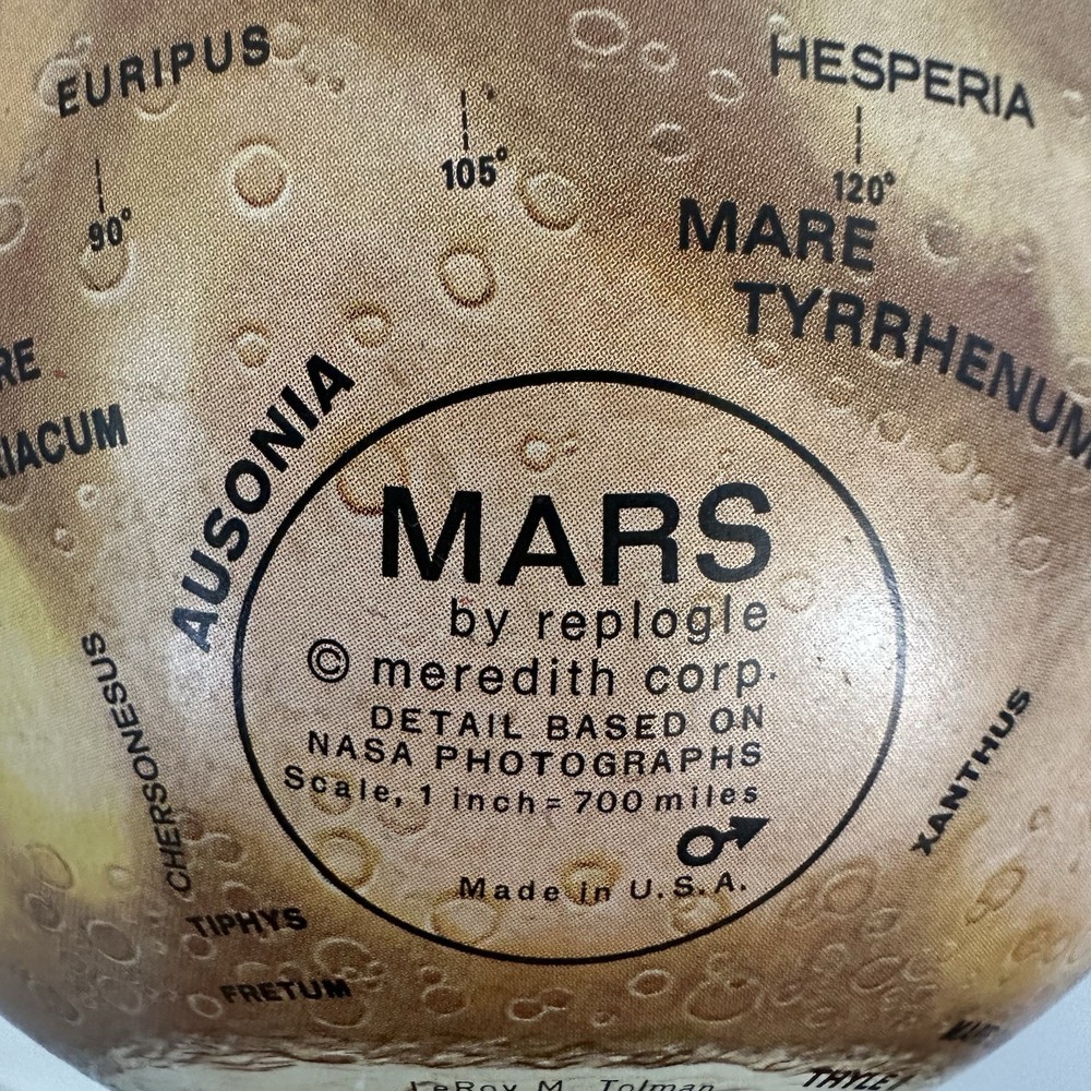 Vintage Replogle Celestial Globes Mars & Moon 6” Celestial