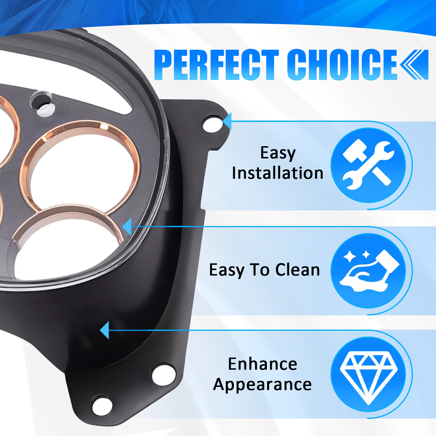 Chrome Instrument Cluster Lens Cover For Tahoe Suburban Sierra Silverado 03-2007