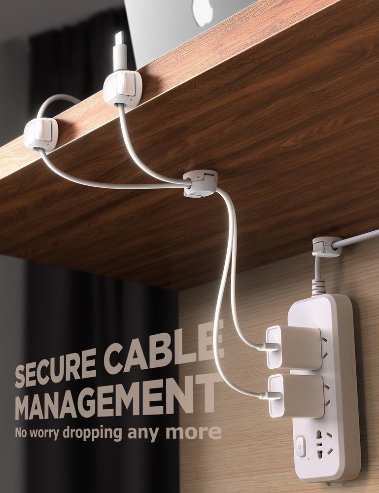 8Pack Cord Organizer [Dual Spring & Clasp] [Max Stability] Cable Clips, Chfei...