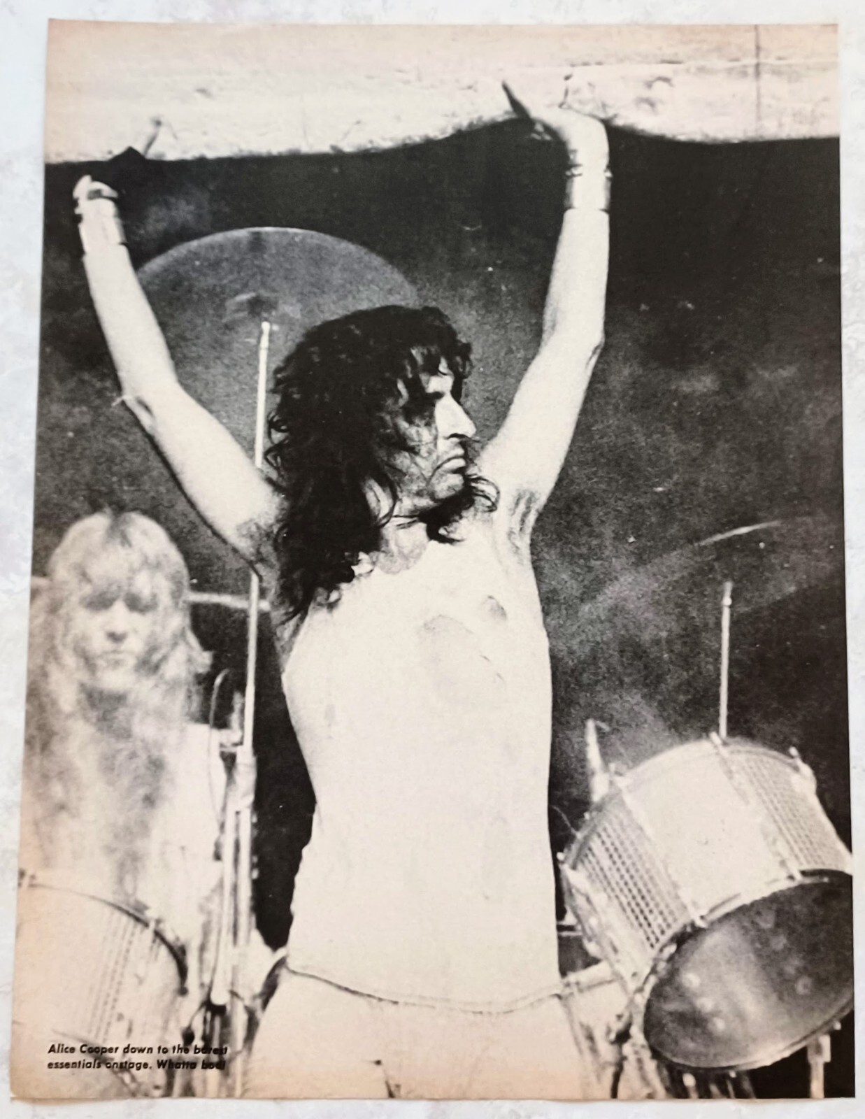 ALICE COOPER LIVE~ORIGINAL 1975 POSTER~VINTAGE FULL PAGE MAGAZINE PINUP CLIPPING