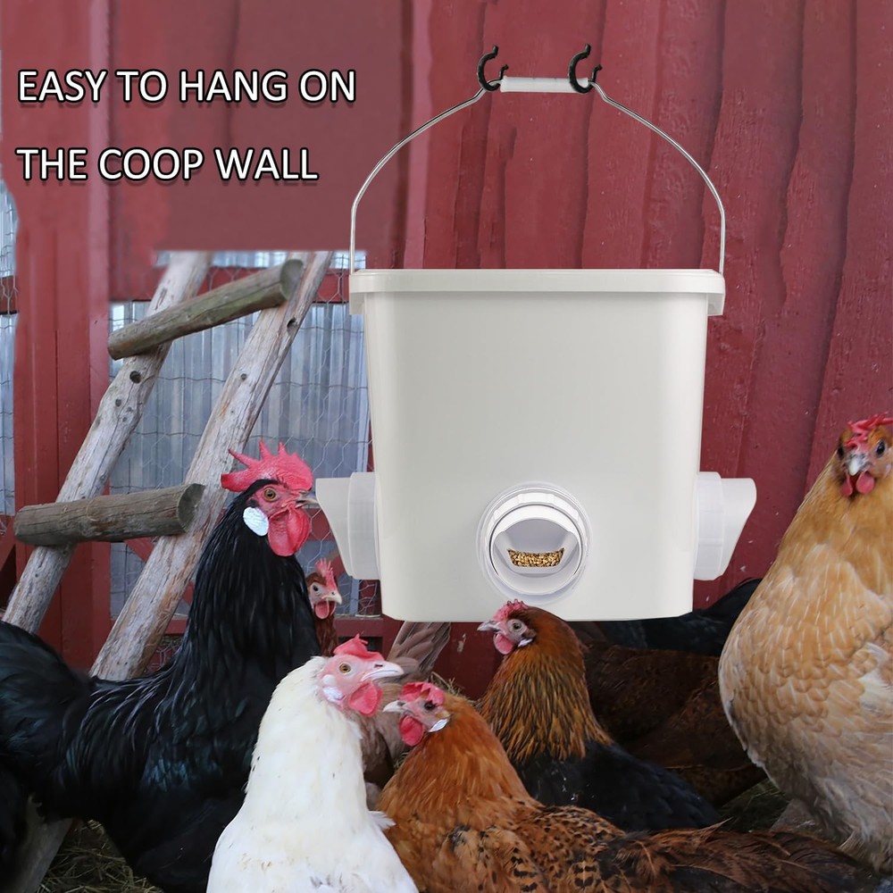 Automatic Chicken Feeder and Waterer Set Hanging No white