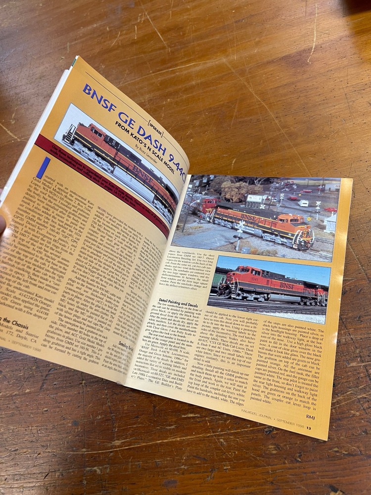 Railmodel Journal ~ September 1998 ~ Volume 10, No. 4 ~ Modeling from Prototype