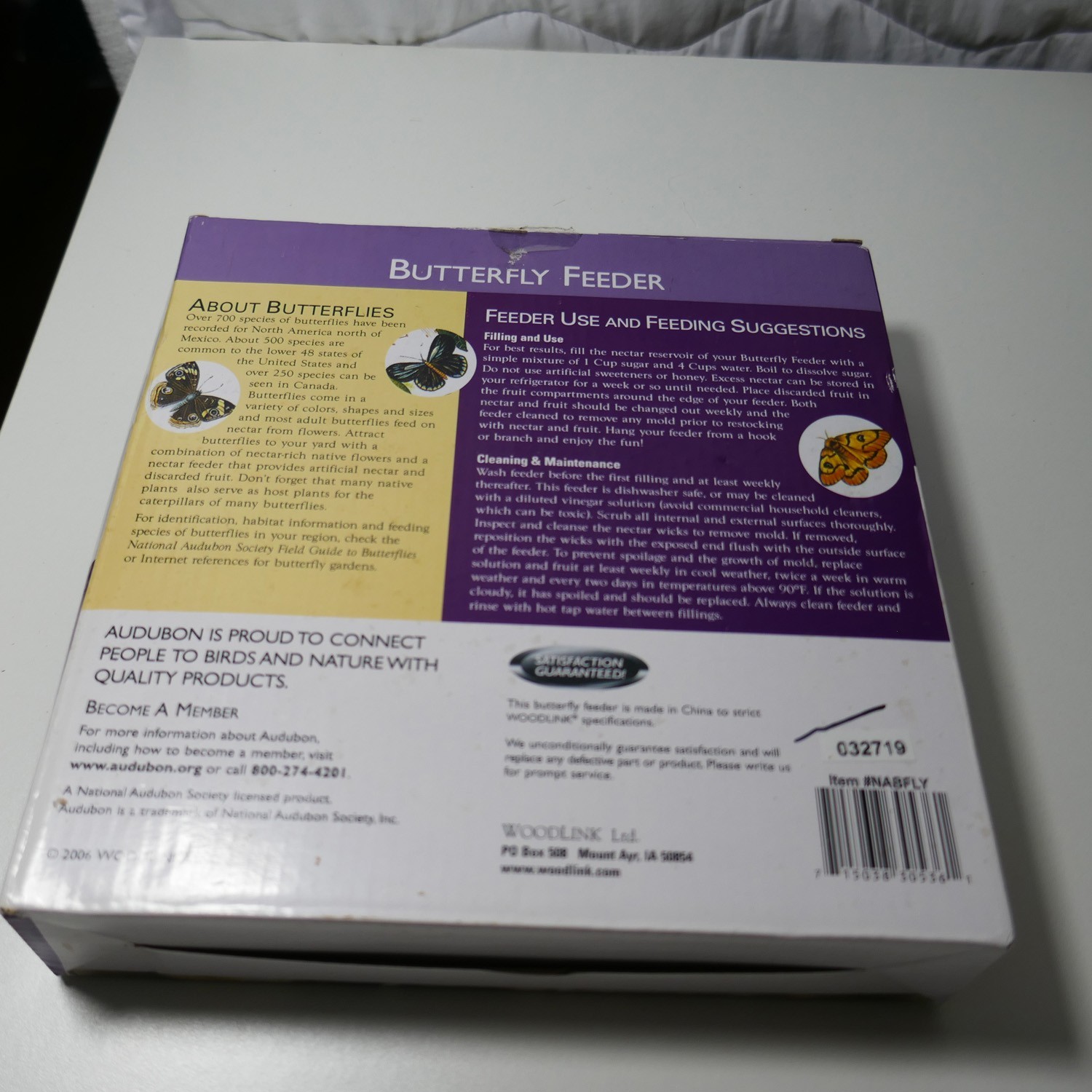 Audubon Butterfly Feeder by Woodlink 12 oz. New Open Box Hanging Nectar Feeder