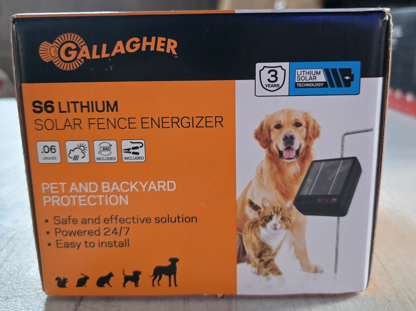 Gallagher S6 Lithium Solar Fence Energizer Pet And Backyard Protection New