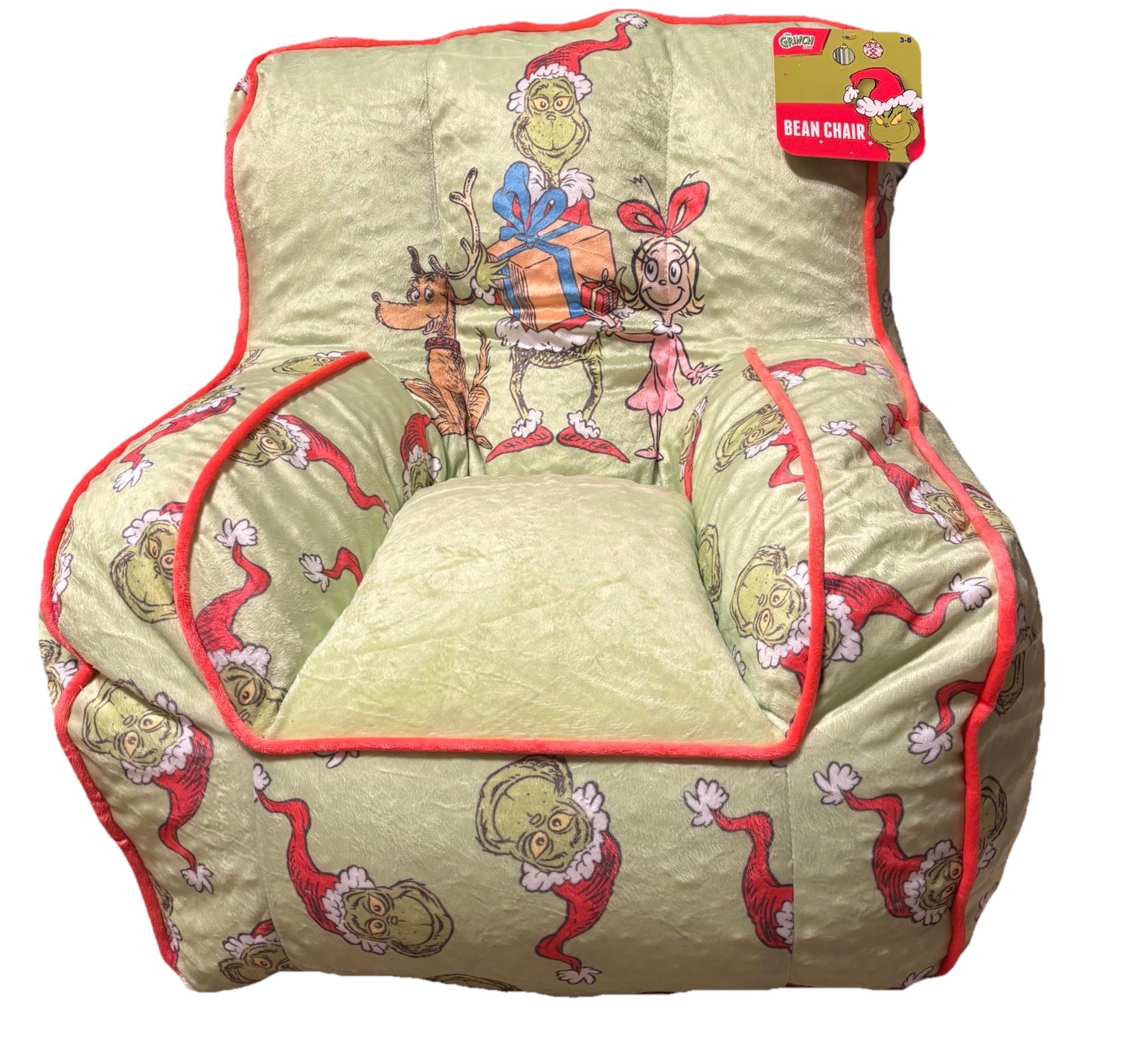 Grinch 18" Toddler Square Beanbag Chair, Green