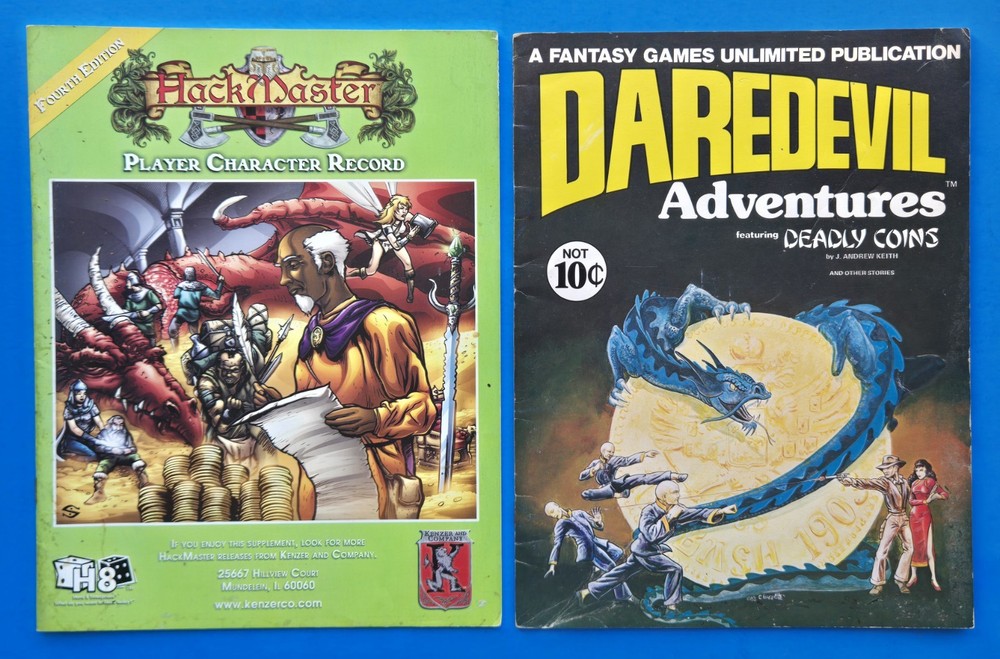 HackMaster Player Character Record 4th Edition Daredevil Adventures Deadly Coins