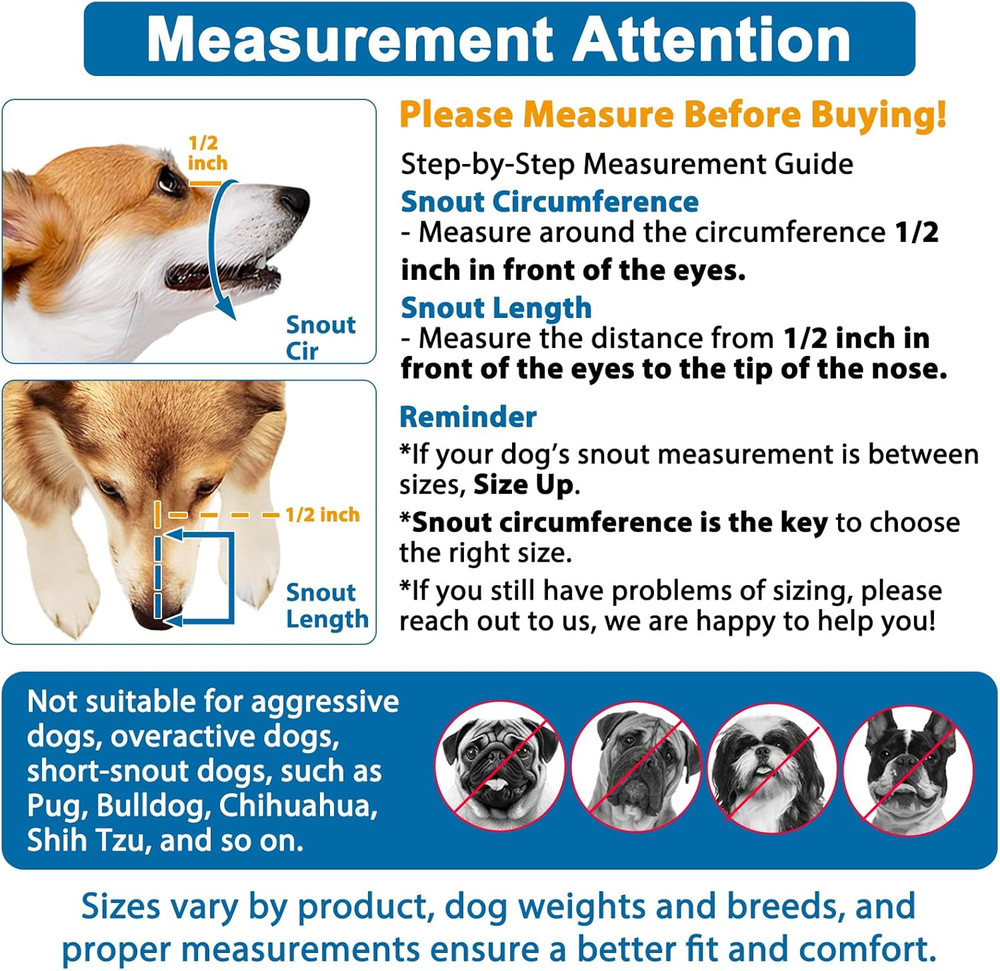 Mesh Dog Muzzle for Small Medium Large Dogs, Soft Dog Muzzle to Prevent Biting C