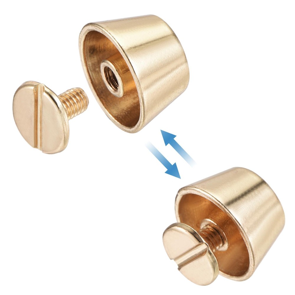 12x7mm Rivet Studs Screw Back Flat Cable Feet Stud Gold Tip 8pcs