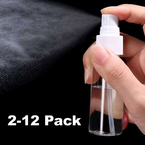 2Pack-12 Pack 1oz Clear Spray Bottle Plastic Perfume Empty Fine Mist Atomizer