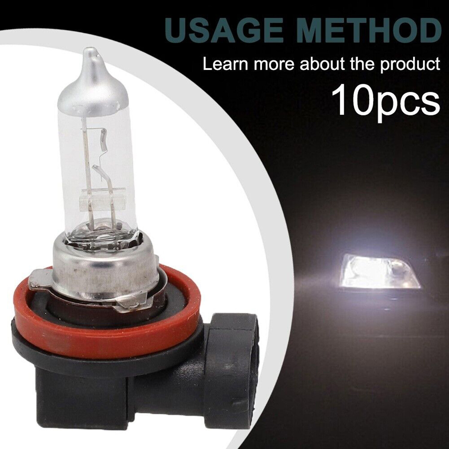 10pcs H11 12V 55W Super Bright Ultra White Fog Halogen Bulb Car Head Light Lamp