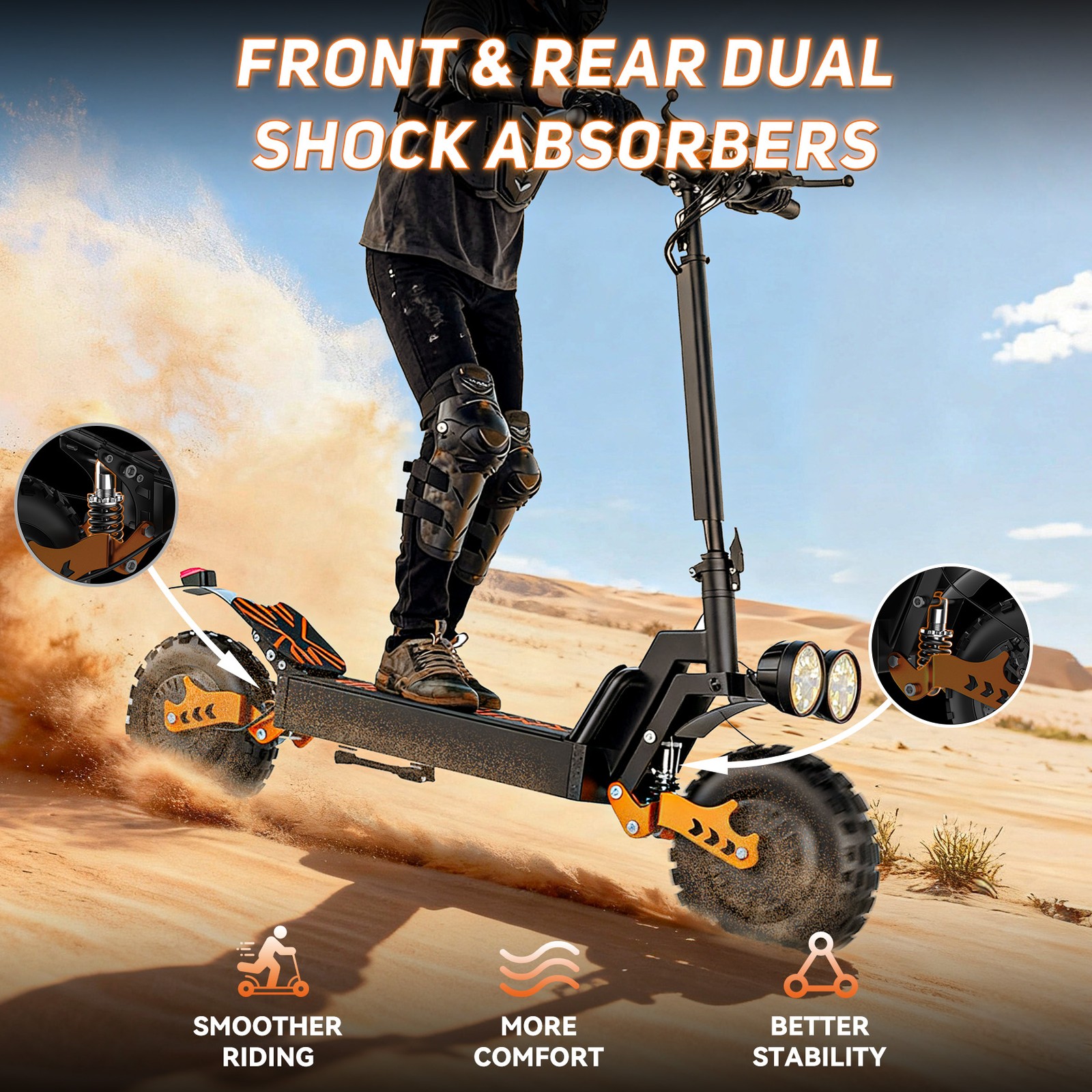 2000W Electric Scooter for Adults 30MPH 70Miles Range E-Scooter with 11" Tires