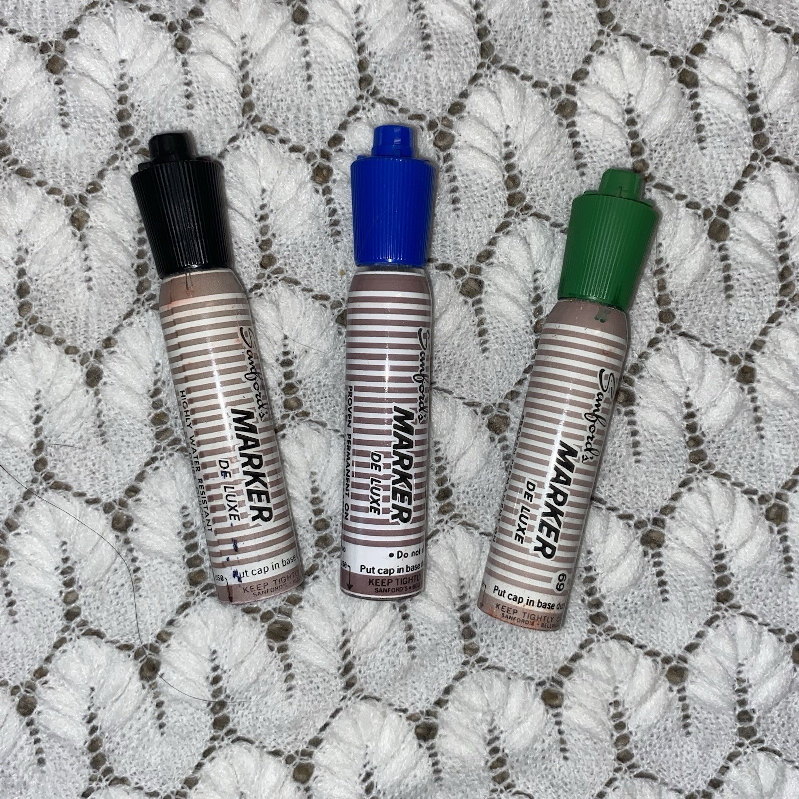 Vintage Sanford Marker De Luxe Multiple Colors 3 Markers Tota Strong Smell