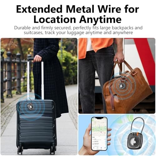 Compatible with Apple AirTag Secure Lock with Wire Cable, 3-Digit Black