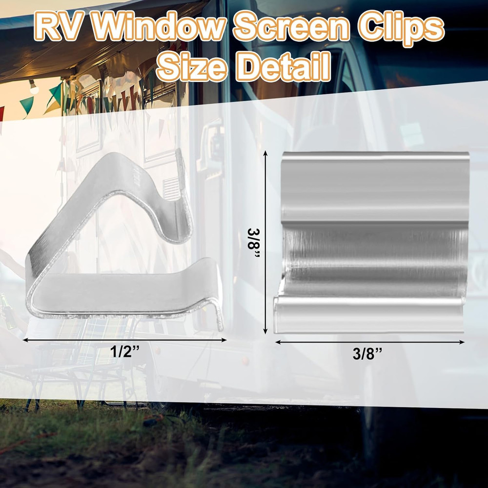 8 Pcs RV Window Replacement Screen Clips Screen Installer Clips Screen Retainers