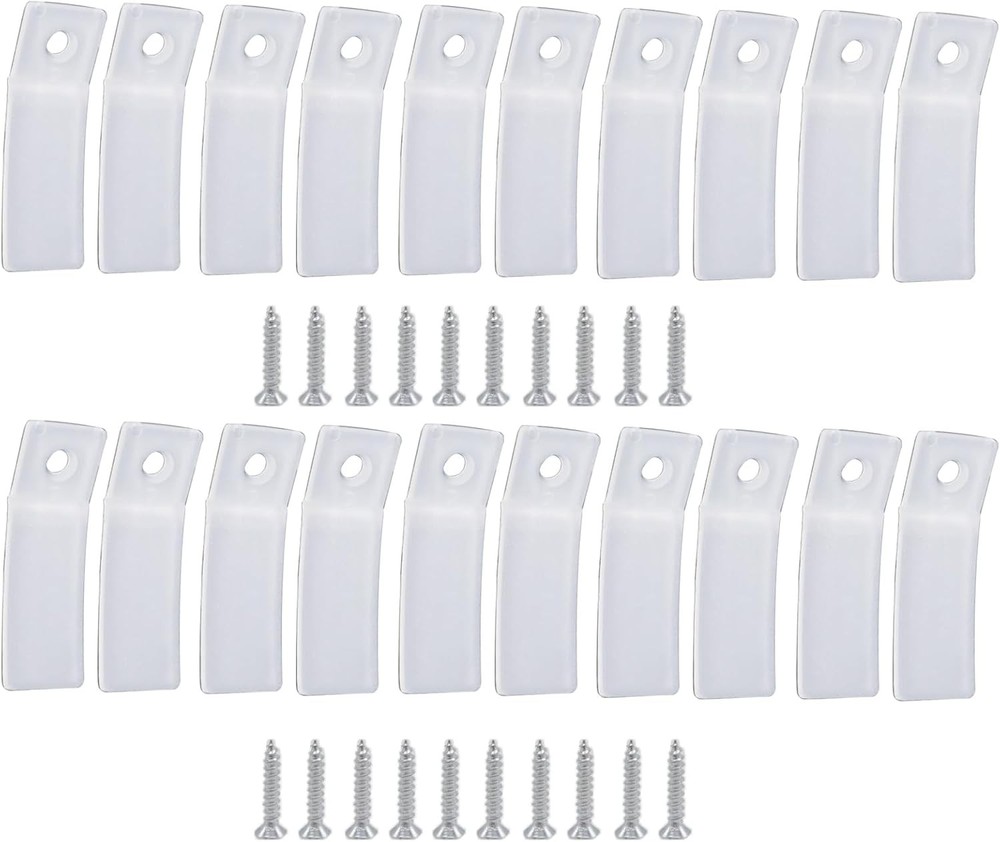 20Pcs Non-Slip Drawer Stops, Clear PVC Plastic Rectangular-50mm,
