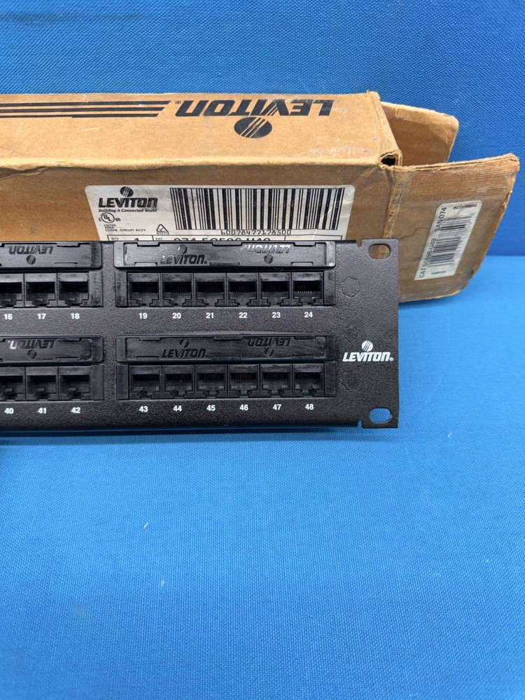 Leviton 5G596-U48 Cat5e 48-Port Patch Panel 8P8C T568A/B Black