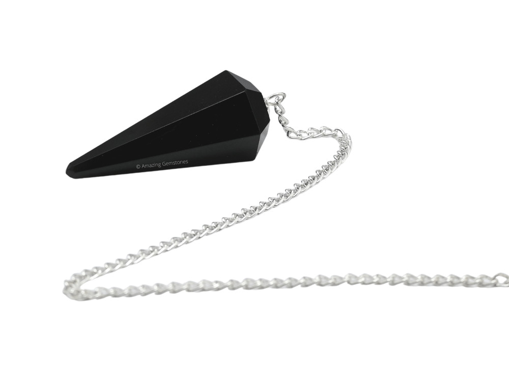 Black Obsidian Dowsing Crystal Pendulum