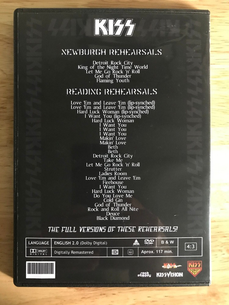 KISS - Live 1976 The Complete Rehearsals DVD Gene Simmons Ace Frehley