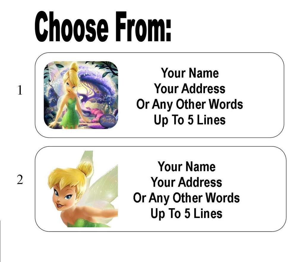 30 Tinkerbell Personalized Address Labels