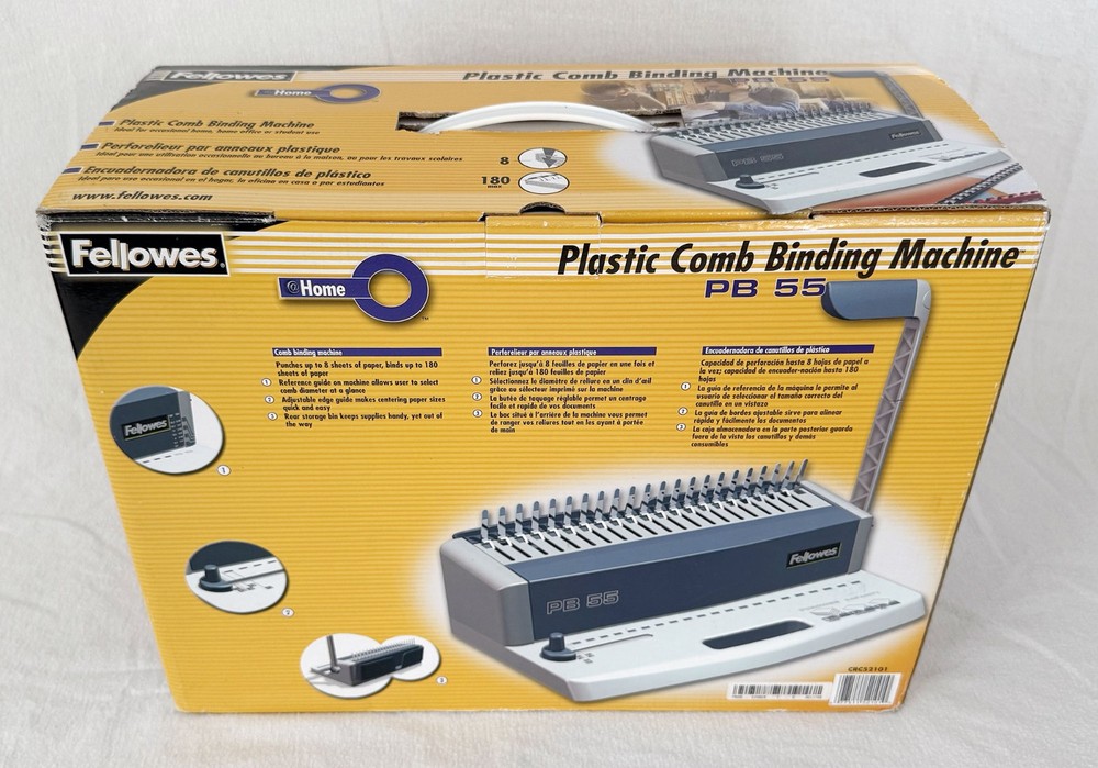 Fellowes Plastic Comb Binding Machine PB 55 - CRC52101 NEW